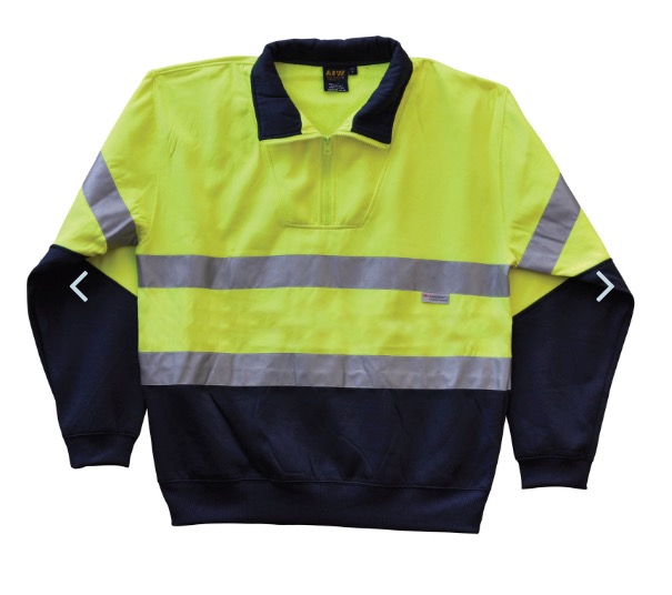Hi-Vis L/S Fleecy Collar Sweater 3m Tapes