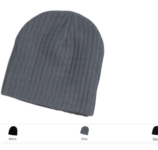 Acrylic Knit Beanie With Cable Row Feature