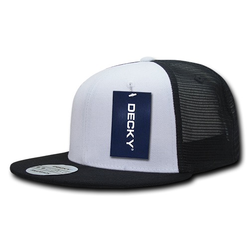 6 Panel Flat Bill Trucker Cap