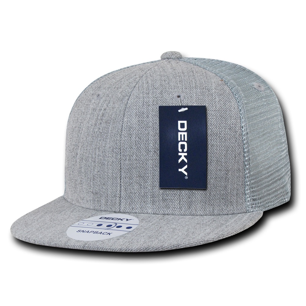 6 Panel Flat Bill Trucker Cap