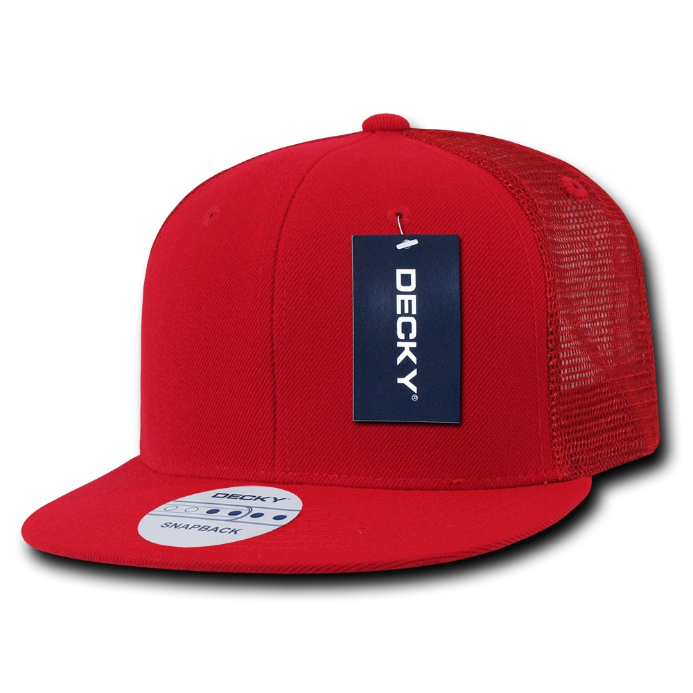 6 Panel Flat Bill Trucker Cap