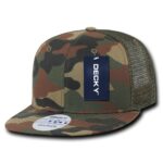 6 Panel Flat Bill Trucker Cap