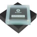 Coaster Set Of 4 Made From Glass Packed In A Gift Box