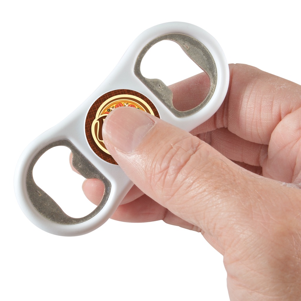 White Spinner Bottle Opener
