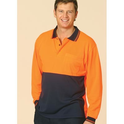 Hi-Vis Cooldry Safety Polo L/S