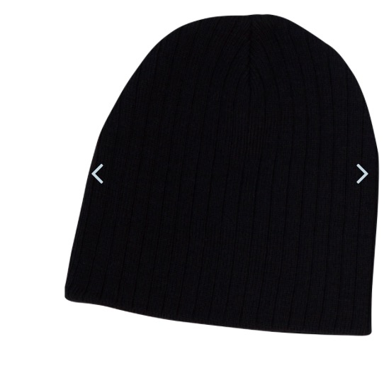 Acrylic Knit Beanie With Cable Row Feature
