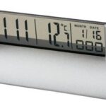 Desk Business Card Holder With Lcd Clock