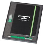 Notebook / 2 GB Swivel USB & Havana Pen Set