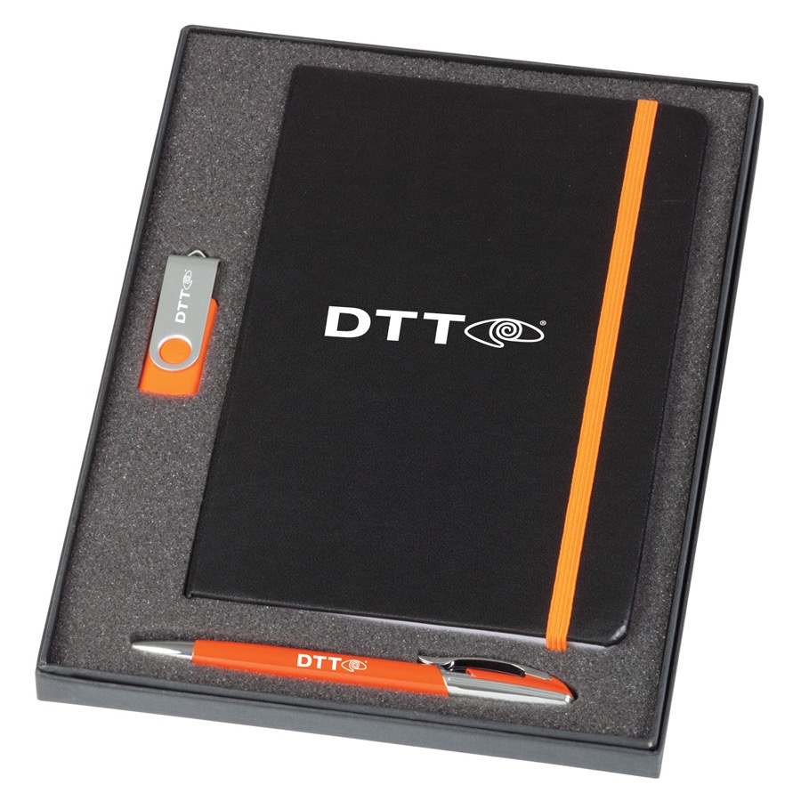 Notebook / 2 GB Swivel USB & Havana Pen Set
