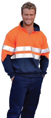 Hi-Vis L/S Fleecy Collar Sweater 3m Tapes