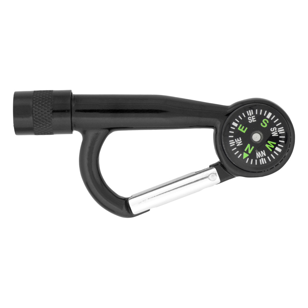 Flashlight Carabiners with Compass
