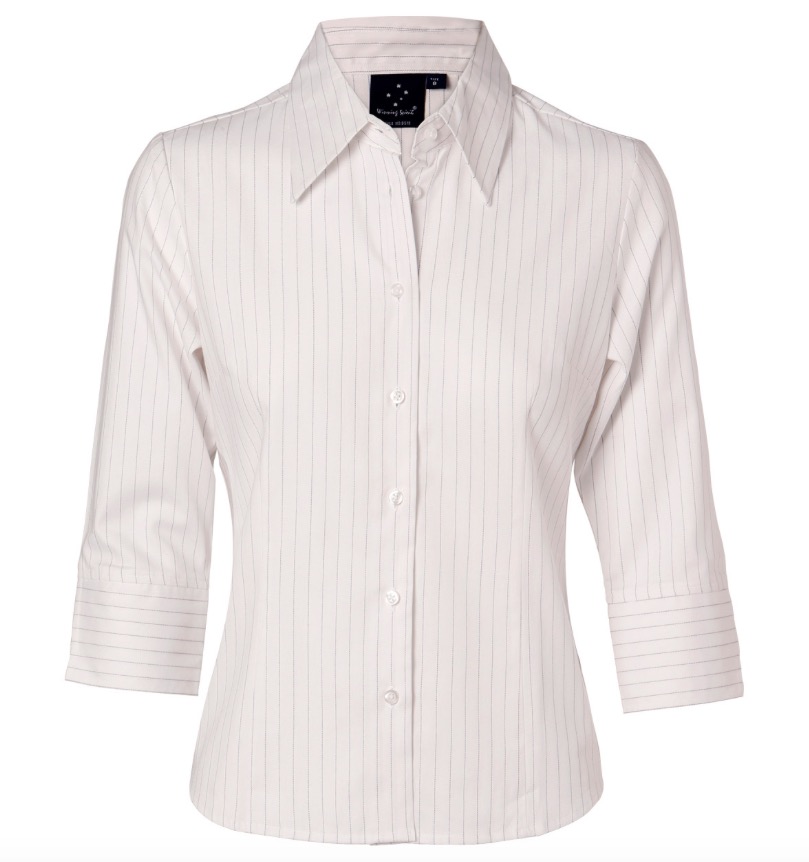 Ladies’ 3/4 Sleeve Stretch Stripe Shirt