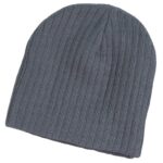 Acrylic Knit Beanie With Cable Row Feature