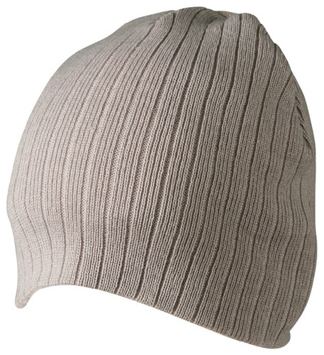 Acrylic Knit Beanie With Cable Row Feature