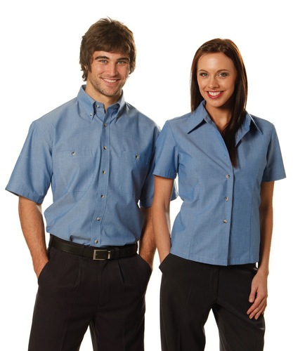 Ladies W/F S/S Chambray Shirt