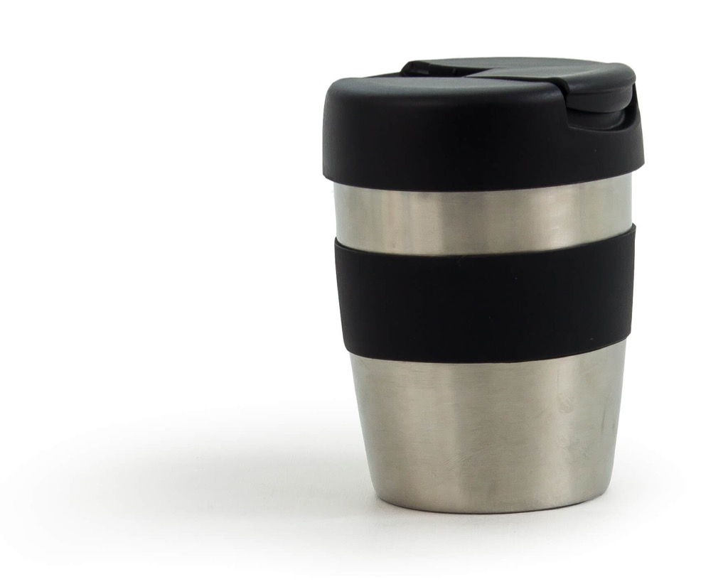 Coffee Cup / Mug 8oz/235ml Stainless Steel Karma Kup Plastic Flip Lid Reusable . Eco Friendly