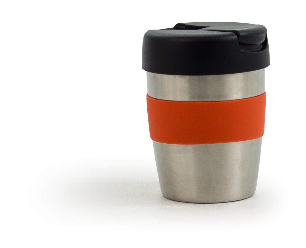Coffee Cup / Mug 8oz/235ml Stainless Steel Karma Kup Plastic Flip Lid Reusable . Eco Friendly