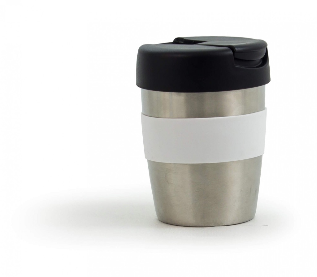 Coffee Cup / Mug 8oz/235ml Stainless Steel Karma Kup Plastic Flip Lid Reusable . Eco Friendly
