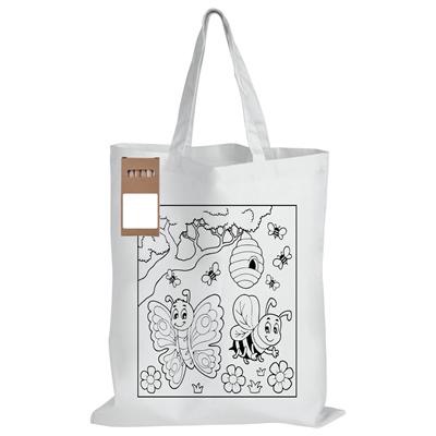 Colouring Short Handle Cotton Bag & Pencils