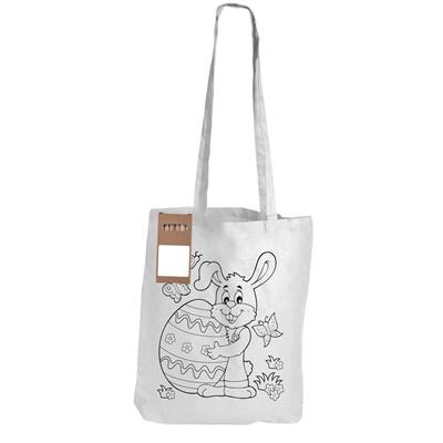 Colouring Long Handle Cotton Bag & Pencils