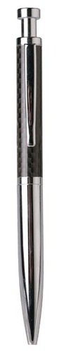 Metal Pen Click Action Carbon Fibre And Chrome Barrel Matrix