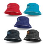 Bondi Premium Bucket Hat – White Sandwich Trim