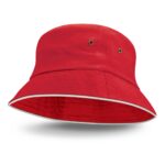 Bondi Premium Bucket Hat – White Sandwich Trim