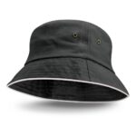 Bondi Premium Bucket Hat – White Sandwich Trim