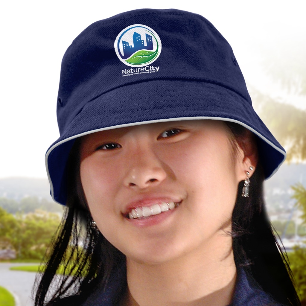 Bondi Premium Bucket Hat – White Sandwich Trim